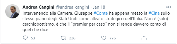 Andrea-Cangini-Forza-Italia-Tweet-Rapporti-Italia-Cina