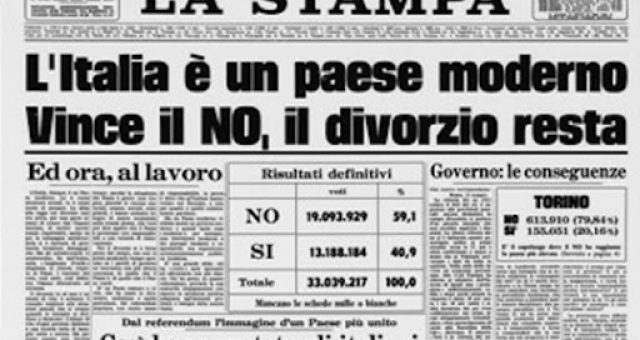 referendum sul divorzio del 13 maggio 1974
